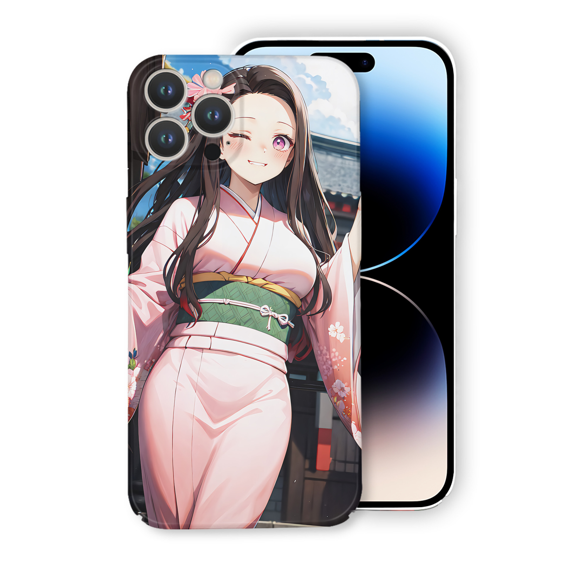（画像用） 鬼滅の刃（きめつのやいば）竈門 禰󠄀豆子／かまど ねずこ Kamado Nezuko 【iPhone 14シリーズ対応】ハードケース